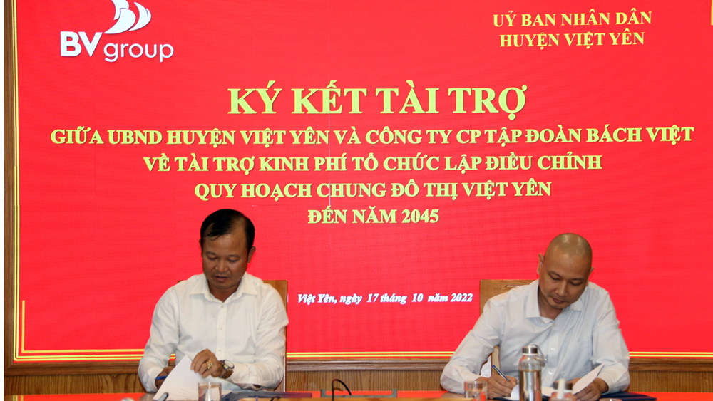Bắc Giang, Công ty cổ phầnTập đoàn Bách Việt , tài trợ 6 tỷ đồng, đô thị Việt Yên