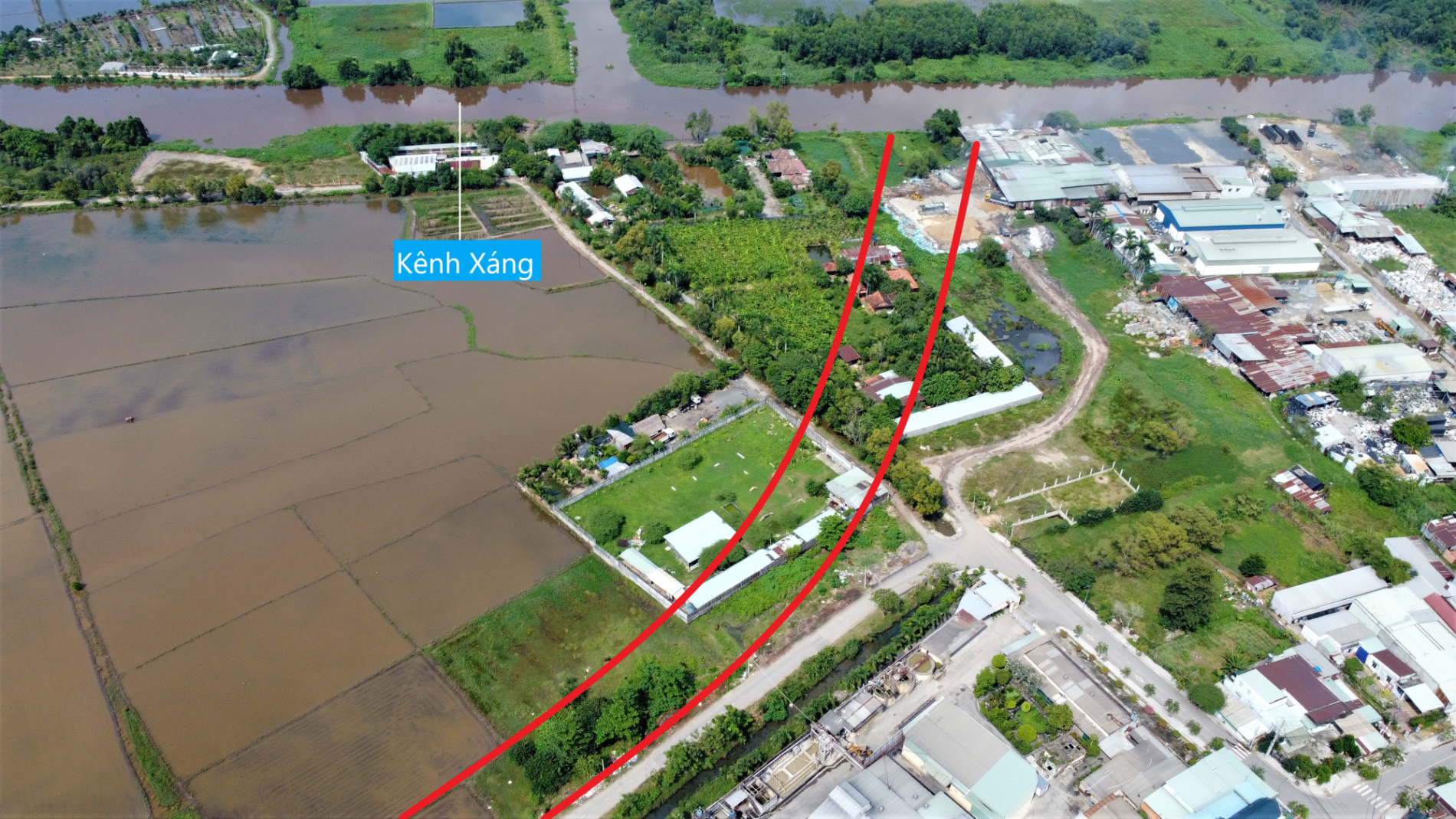 Toàn cảnh đường vành đai 3 sẽ mở theo quy hoạch tại xã Tân Hiệp, Hóc Môn, TP HCM