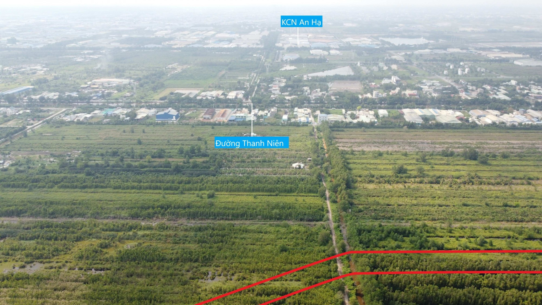 Toàn cảnh tuyến vành đai 3 đi qua xã Phạm Văn Hai, huyện Bình Chánh, TP HCM