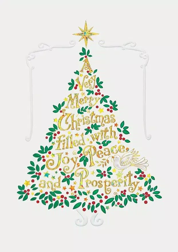 Thiệp Giáng Sinh hình cây thông. (Ảnh: Internet)