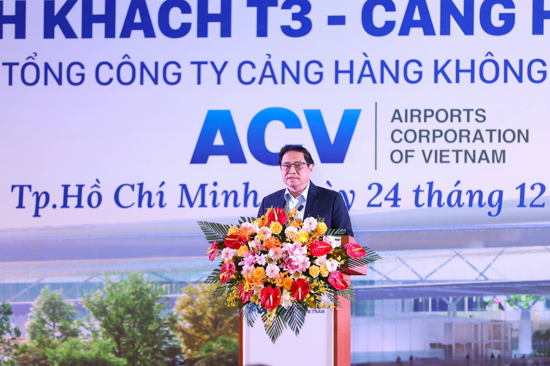 Thủ tướng Phạm Minh Chính dự lễ khởi công Nhà ga T3 sân bay Tân Sơn Nhất - Ảnh 1.