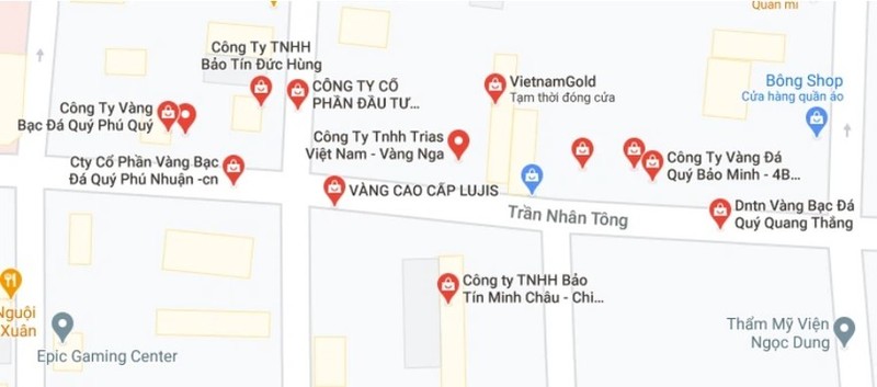 Những con phố có nhiều cửa hàng vàng nhất Hà Nội