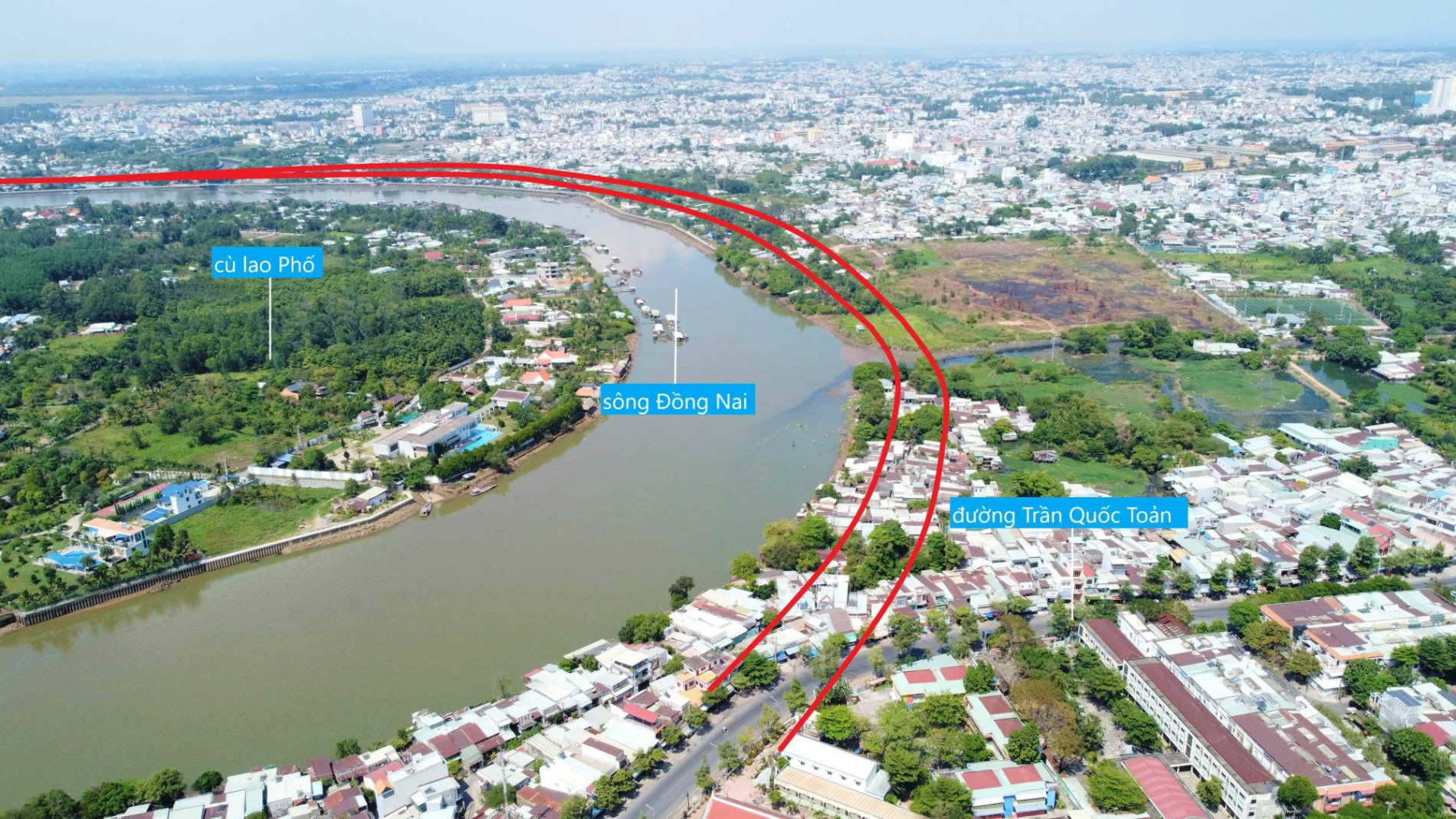 Toàn cảnh đường ven sông Cái sẽ mở theo quy hoạch tại TP Biên Hòa