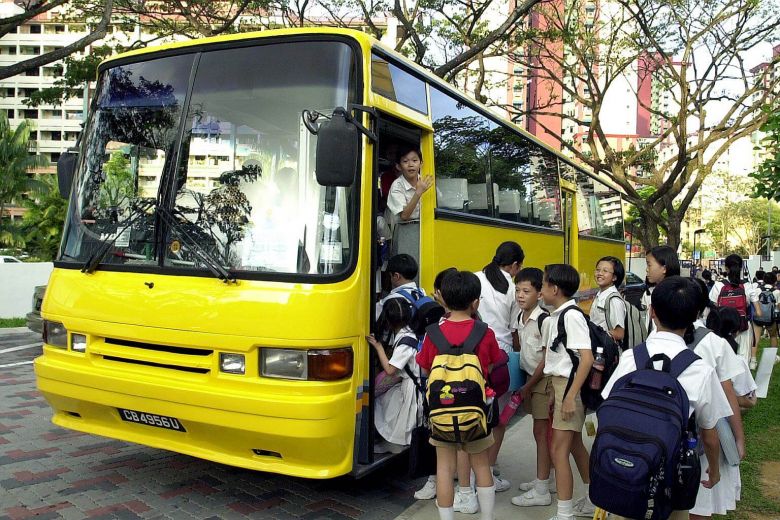 Xe buýt trường học ở Singapore. Ảnh: Straitstimes