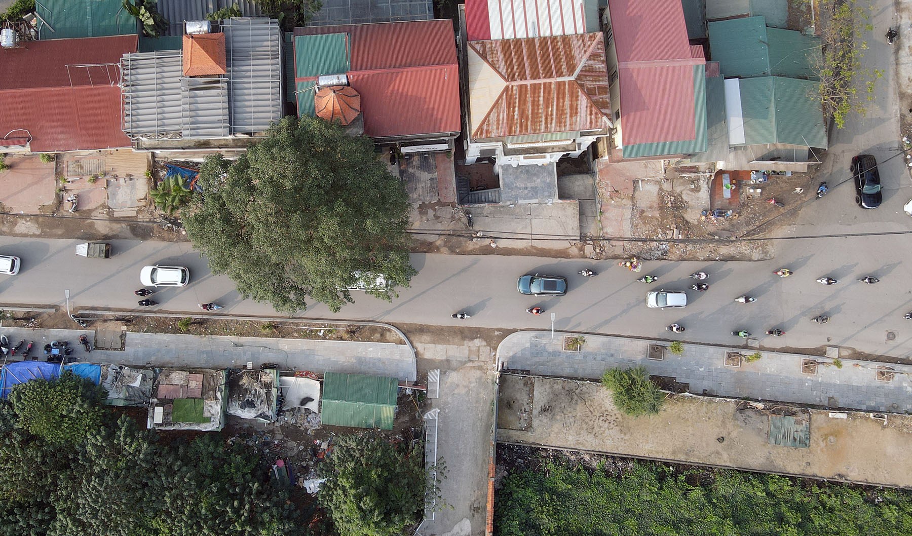 Hình ảnh đường Xuân Diệu đang được mở rộng ở Hà Nội