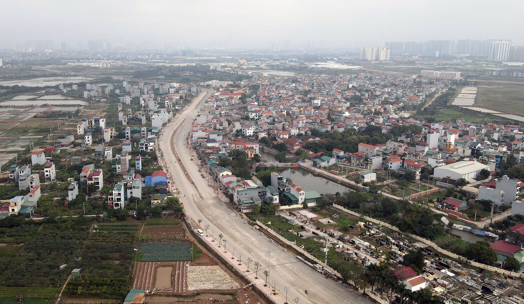Dự án đường Lại Yên – Vân Canh, Hoài Đức rộng 40 m sau hơn 2 năm khởi công