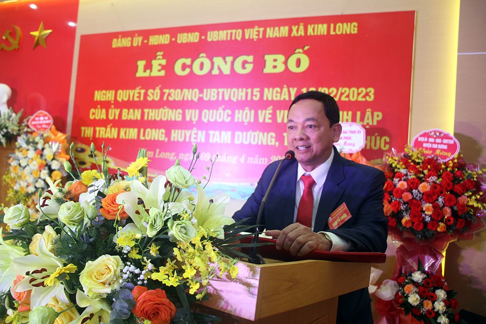 Tam Dương (Vĩnh Phúc): Công bố nghị quyết thành lập thị trấn Kim Long