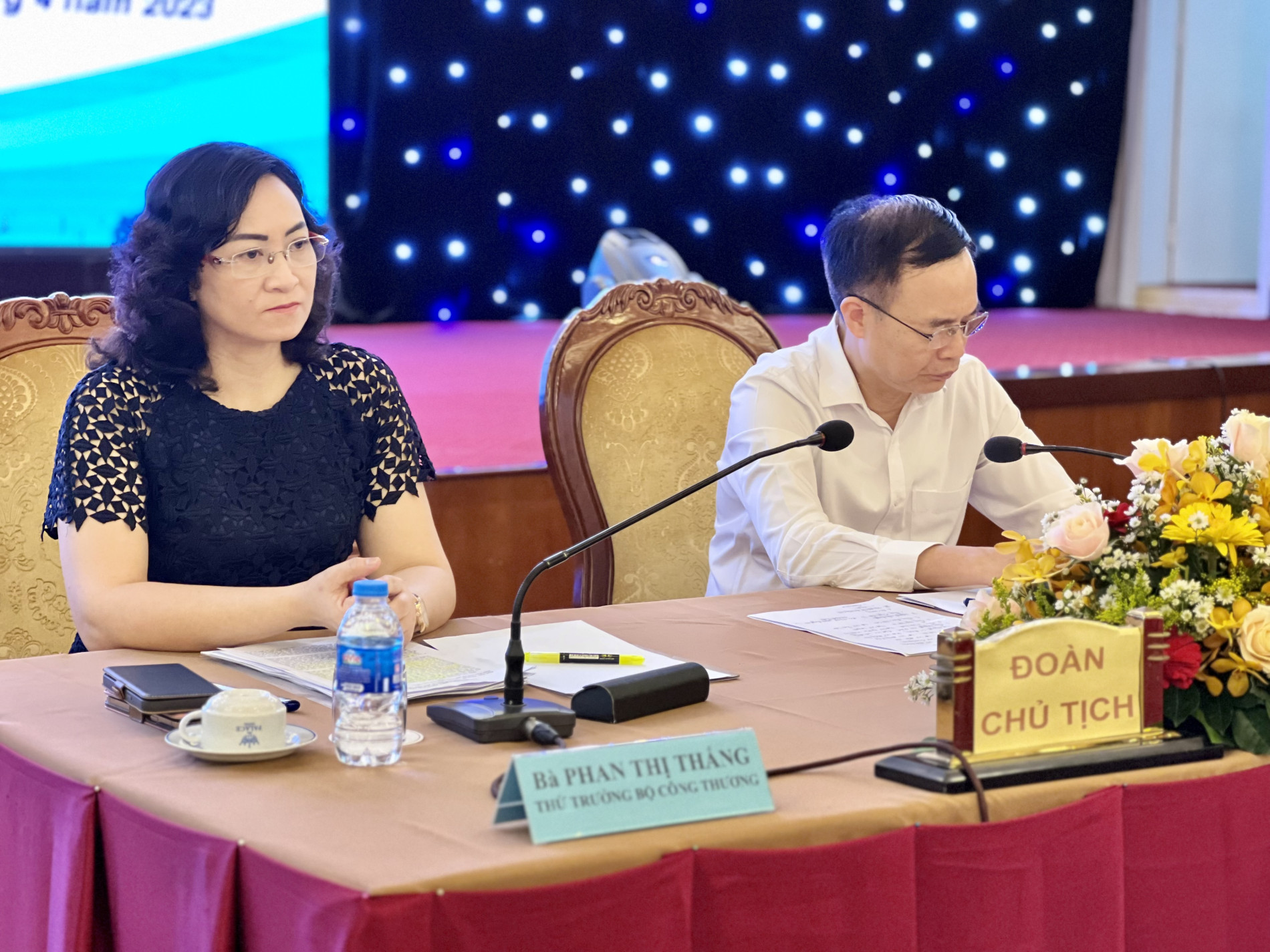 Bà Phan Thị Thắng, Thứ trưởng Bộ Công thương tham dự và chủ trì hội nghị.