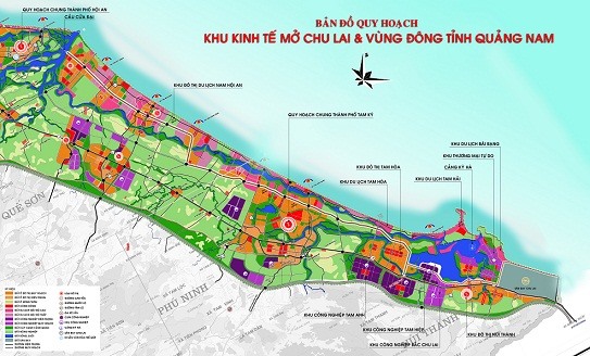 Bản đồ Quy hoạch Khu kinh tế mở Chu Lai, tỉnh Quảng Nam