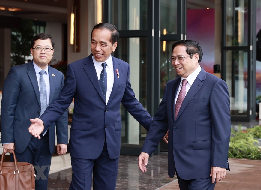 [Photo] Thủ tướng Phạm Minh Chính gặp Tổng thống Indonesia Joko Widodo | ASEAN | Vietnam+ (VietnamPlus)