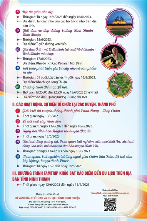 Các hoạt động và sự kiện tại Lễ hội Nho-Vang Ninh Thuận 2023