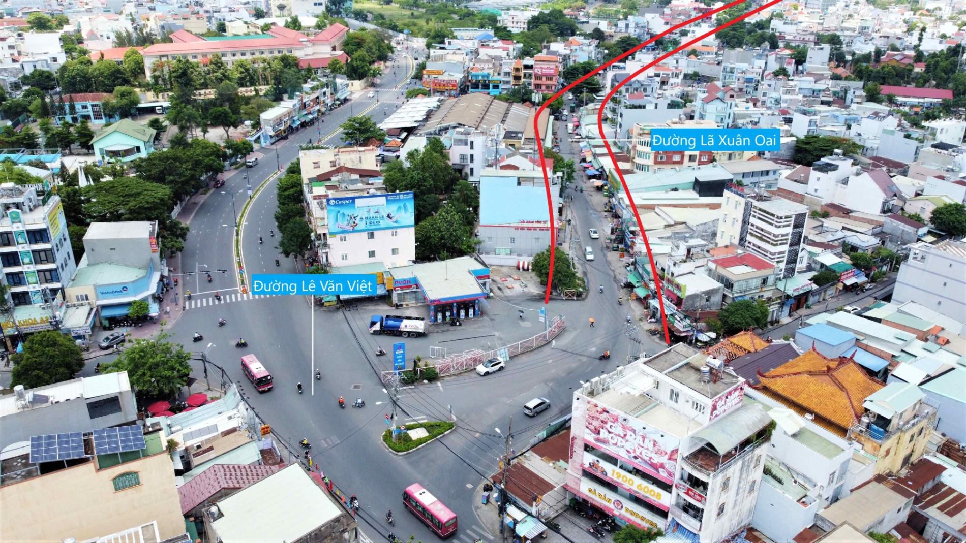 Những khu đất sẽ thu hồi để mở rộng đường Lã Xuân Oai, đoạn từ đường Lê Văn Việt - Võ Chí Công