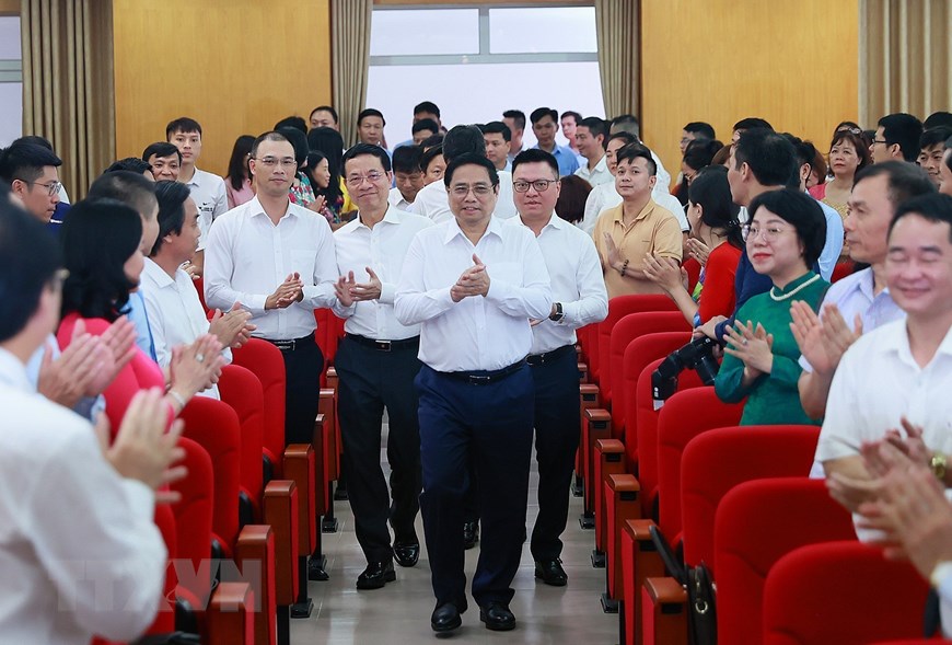 Thủ tướng Phạm Minh Chính đến thăm, làm việc với Hội Nhà báo Việt Nam | Truyền thông | Vietnam+ (VietnamPlus)