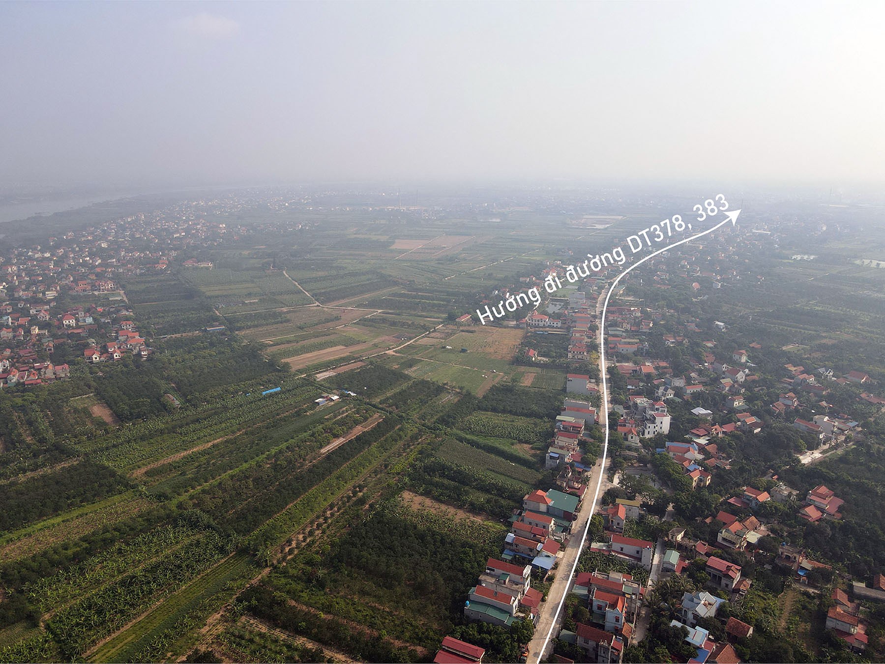 Toàn cảnh vị trí dự kiến xây cầu Đông Ninh vượt sông Hồng nối Hưng Yên - Hà Nội