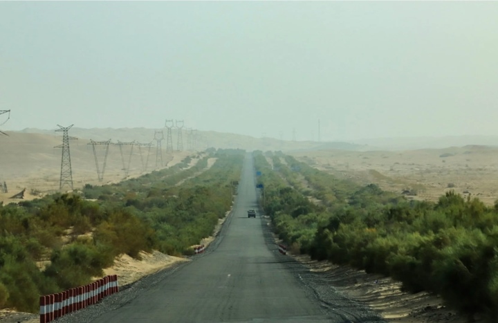Biến cát thành đất trồng, Trung Quốc phủ xanh gần 500km đường băng qua sa mạc - 1