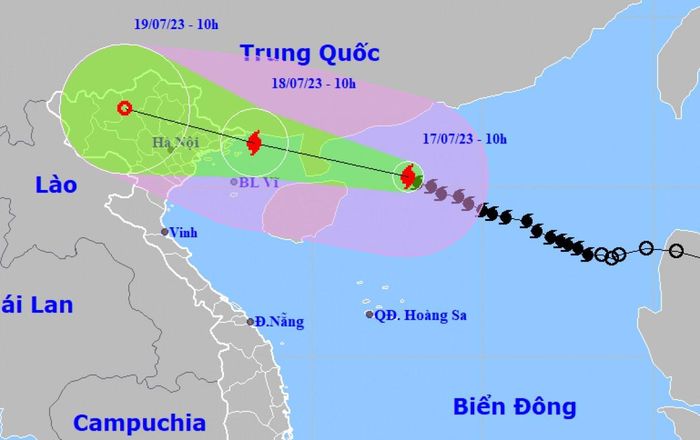 Bão số 1 tiến nhanh vào vùng biển Quảng Ninh - Hải Phòng (Ảnh: NCHMF)