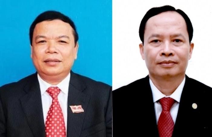 Ông Trịnh Văn Chiến (phải) và Mai Văn Ninh, cựu Bí thư Tỉnh ủy Thanh Hóa.