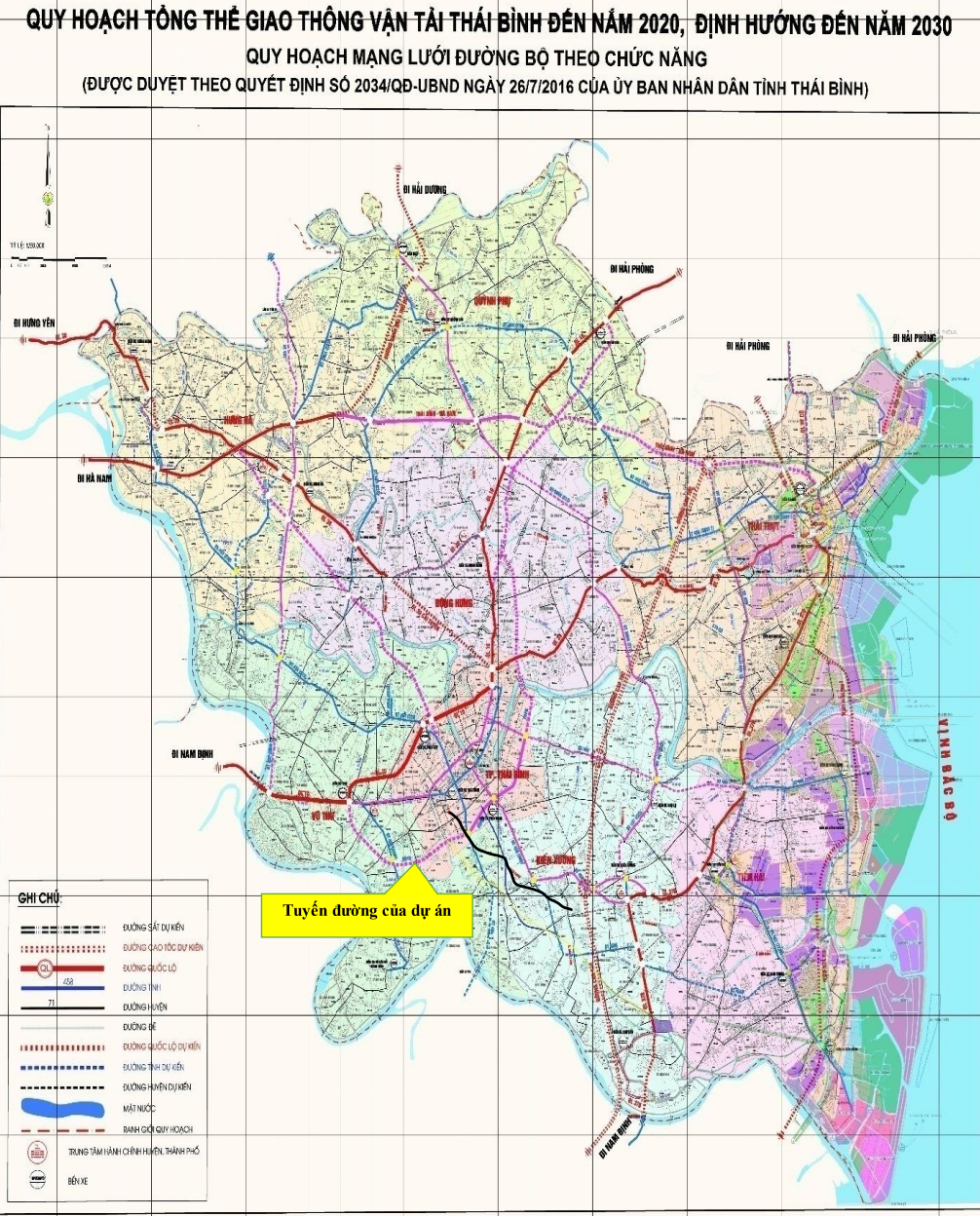 Đường vành đai phía nam TP Thái Bình dự kiến thu hồi gần 55 ha đất lúa với đơn giá 42.000 đồng/m2, sẽ có 4 làn xe rộng 67 m