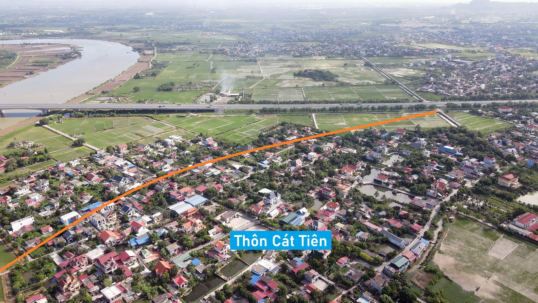 Toàn cảnh vị trí có thể xây cầu đường sắt vượt sông Văn Úc nối huyện Tiên Lãng - An Lão, Hải Phòng