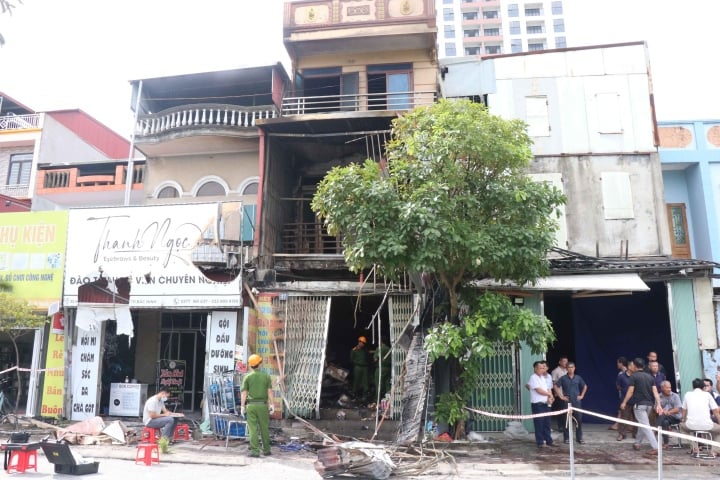 Hiện trường vụ cháy khiến hai bố con tử vong ở Bắc Ninh.