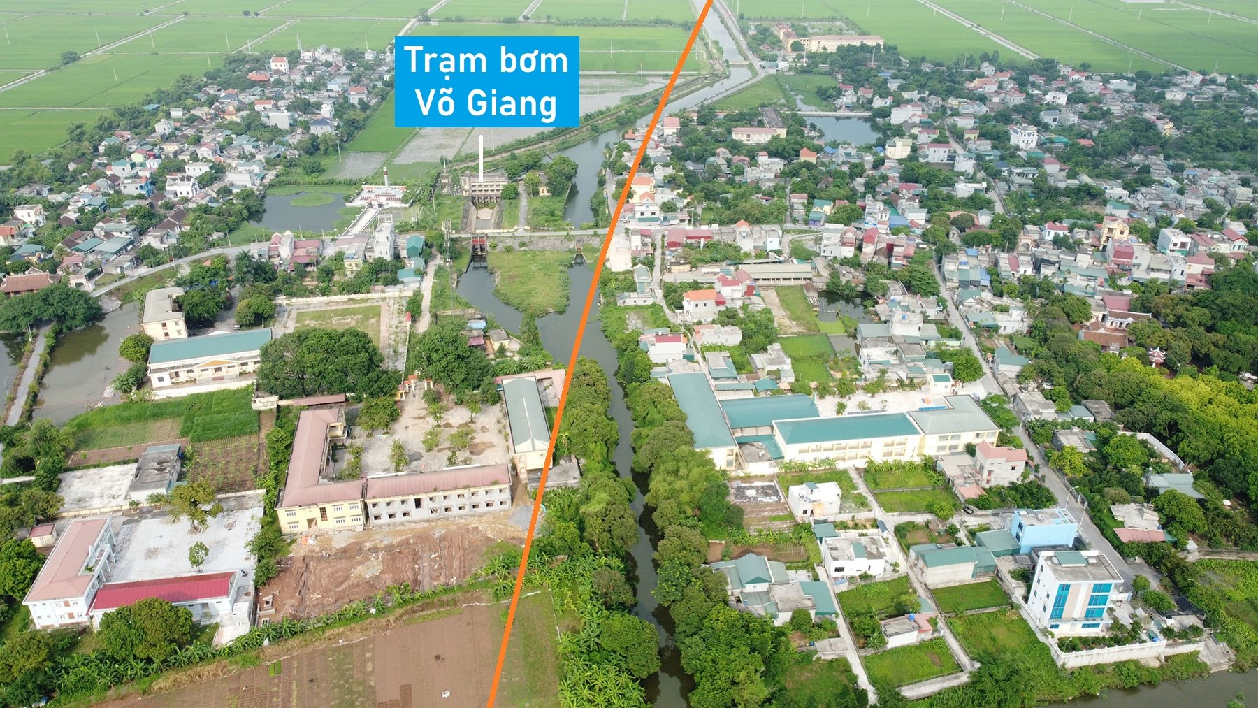 Toàn cảnh vị trí sẽ xây cầu vượt sông Đáy ở xã Thanh Thủy, Thanh Liêm, Hà Nam