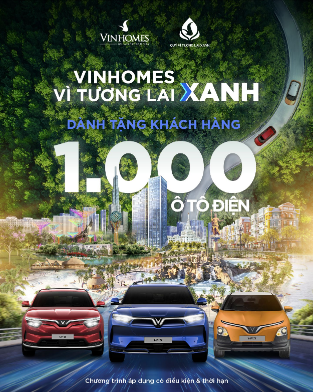 Vinhomes tặng 1000 ô tô điện VinFast cho khách hàng ảnh 1