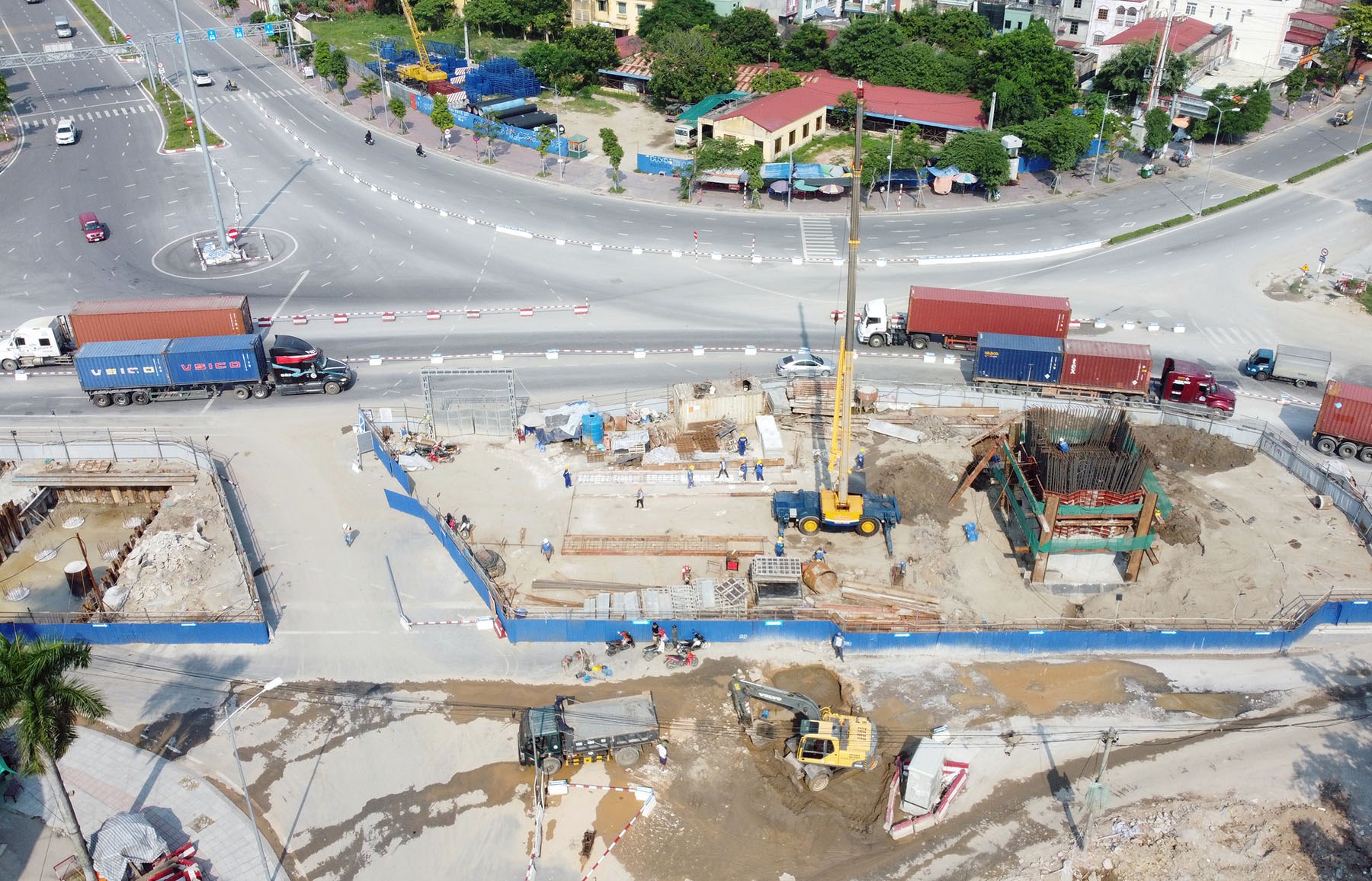 Hình ảnh nút giao Tôn Đức Thắng - Máng Nước - QL5 với cầu vượt gần 300 m đang xây ở Hải Phòng
