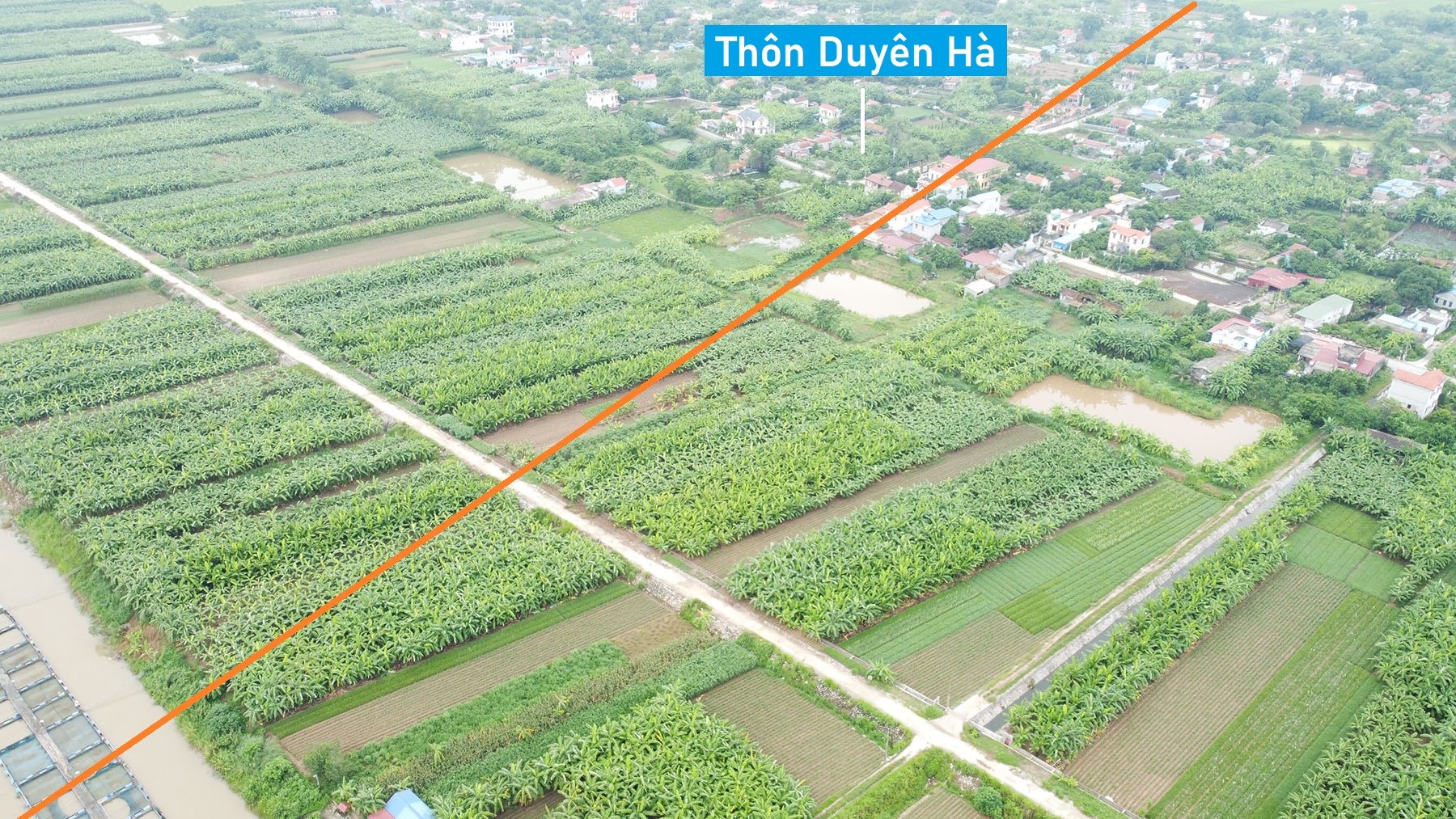 Toàn cảnh vị trí quy hoạch xây cầu vượt sông Hồng nối Lý Nhân, Hà Nam với Hưng Hà, Thái Bình