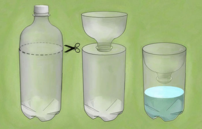 Đuổi ruồi với chai nhựa và nước đường hoặc chuối chín
