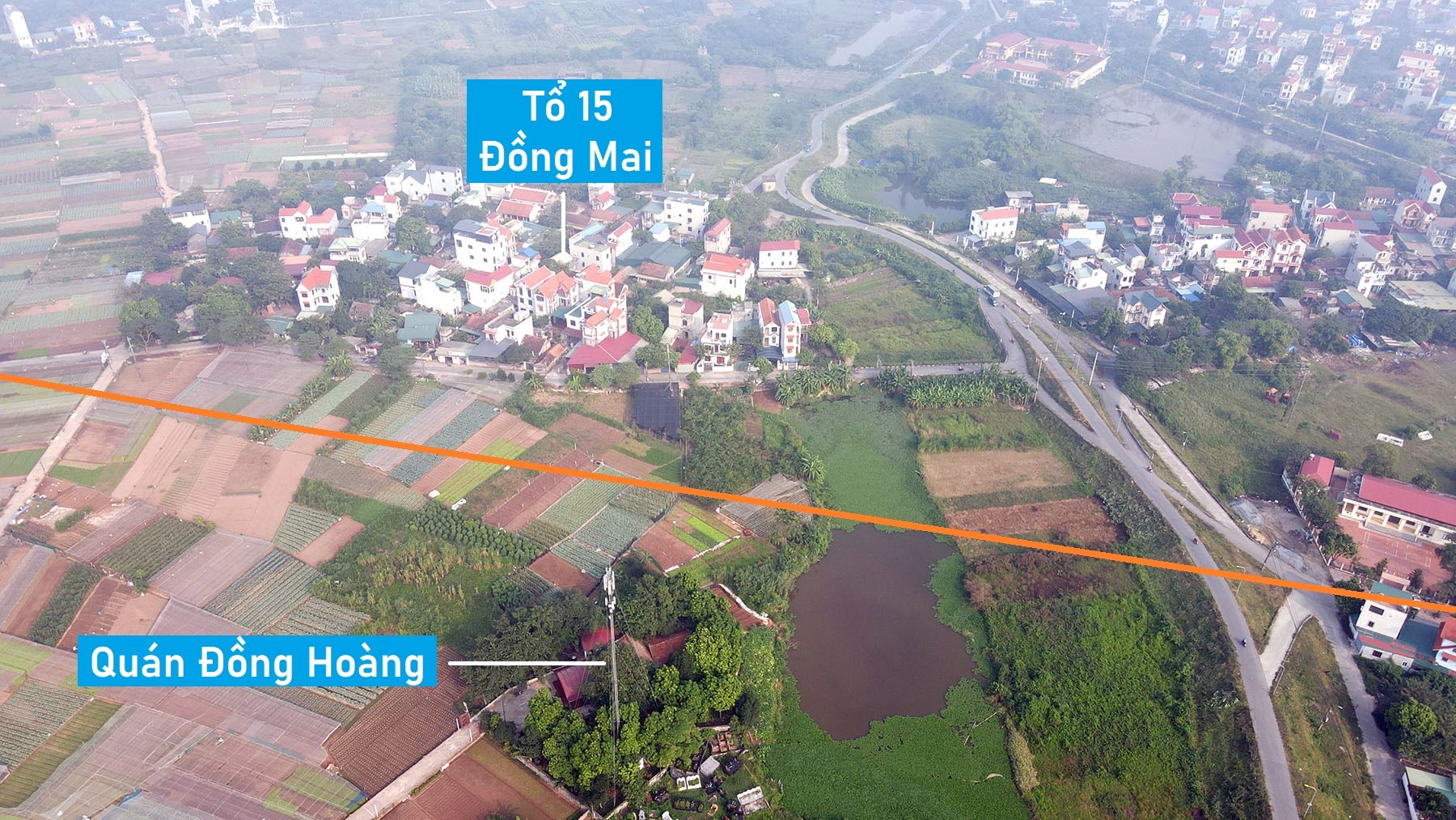 Toàn cảnh vị trí quy hoạch xây cầu vượt sông Đáy nối Chương Mỹ - Hà Đông, Hà Nội