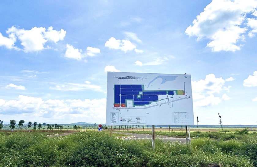 Bản đồ quy hoạch dự án và các hạng mục đã đầu tư tại Khu Công nghiệp Nam Pleiku. Ảnh: M.N