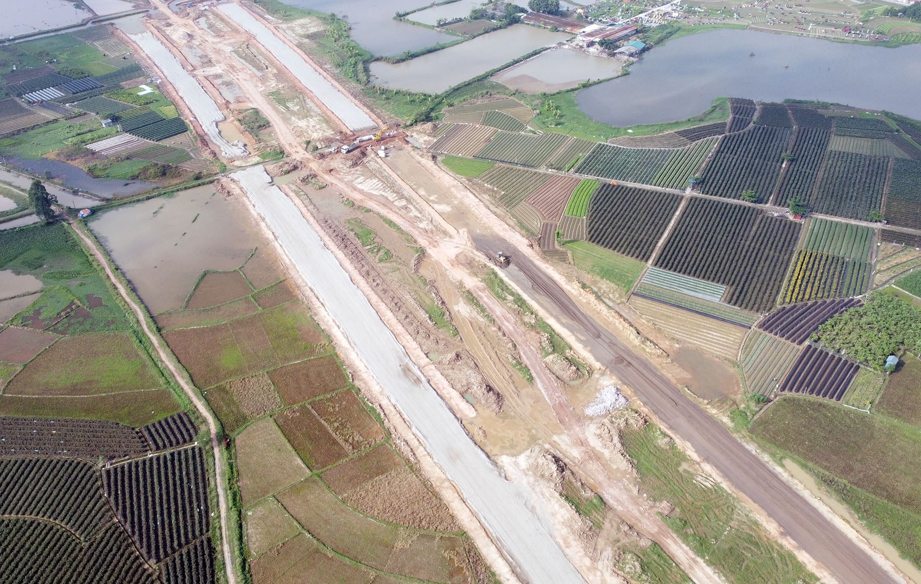Hình ảnh vành đai 4 qua huyện Mê Linh, Hà Nội đang xây dựng