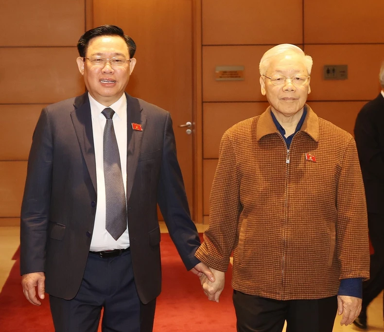 [Ảnh] Tổng Bí thư Nguyễn Phú Trọng đến dự phiên thảo luận của Quốc hội ảnh 1