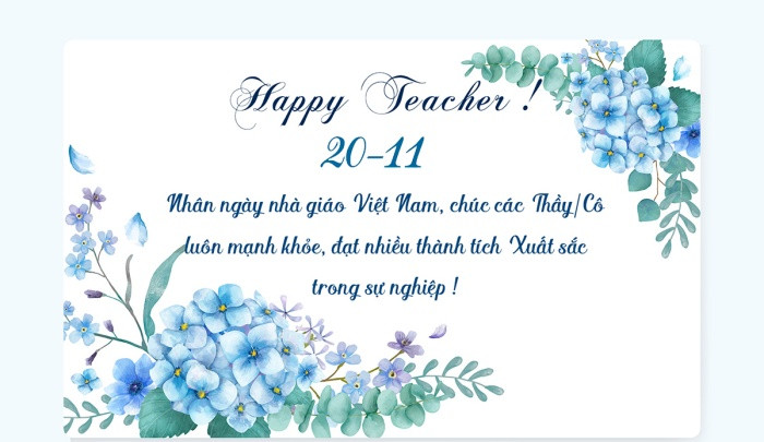 Những mẫu thiệp đẹp cho ngày Nhà giáo Việt Nam 20/11 năm 2023