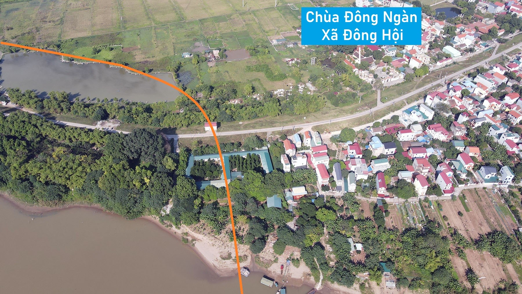 Toàn cảnh vị trí quy hoạch xây cầu Bắc Cầu nối Đông Anh - Long Biên, Hà Nội