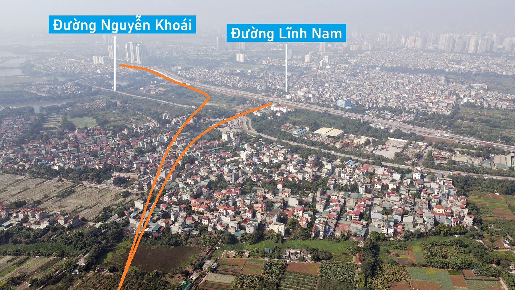 Cận cảnh vị trí Hà Nội quy hoạch thêm cầu vượt sông Hồng nằm giữa cầu Thanh Trì và Ngọc Hồi