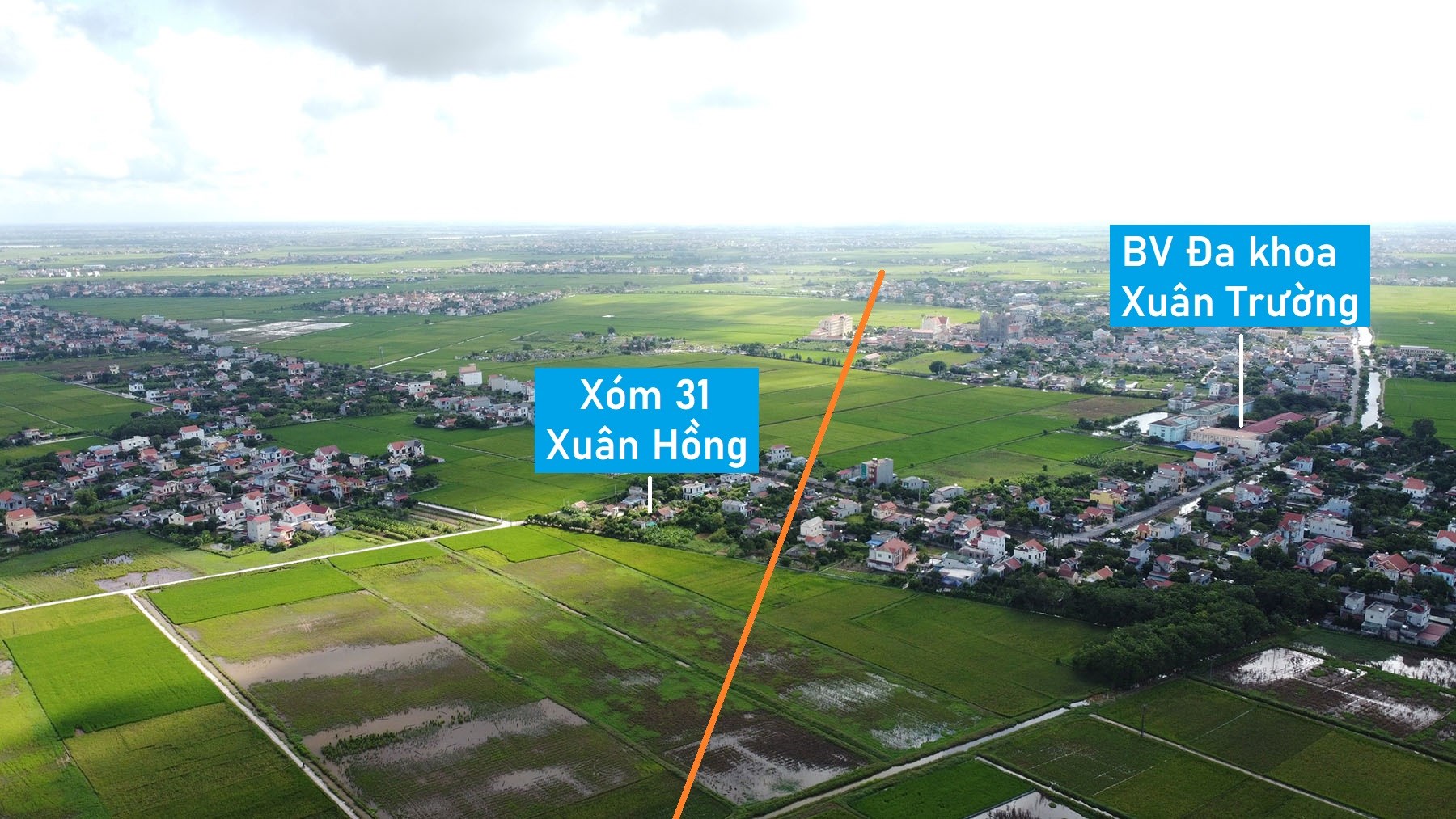 Toàn cảnh vị trí dự kiến mở cao tốc Ninh Bình - Nam Định - Thái Bình - Hải Phòng qua huyện Xuân Trường