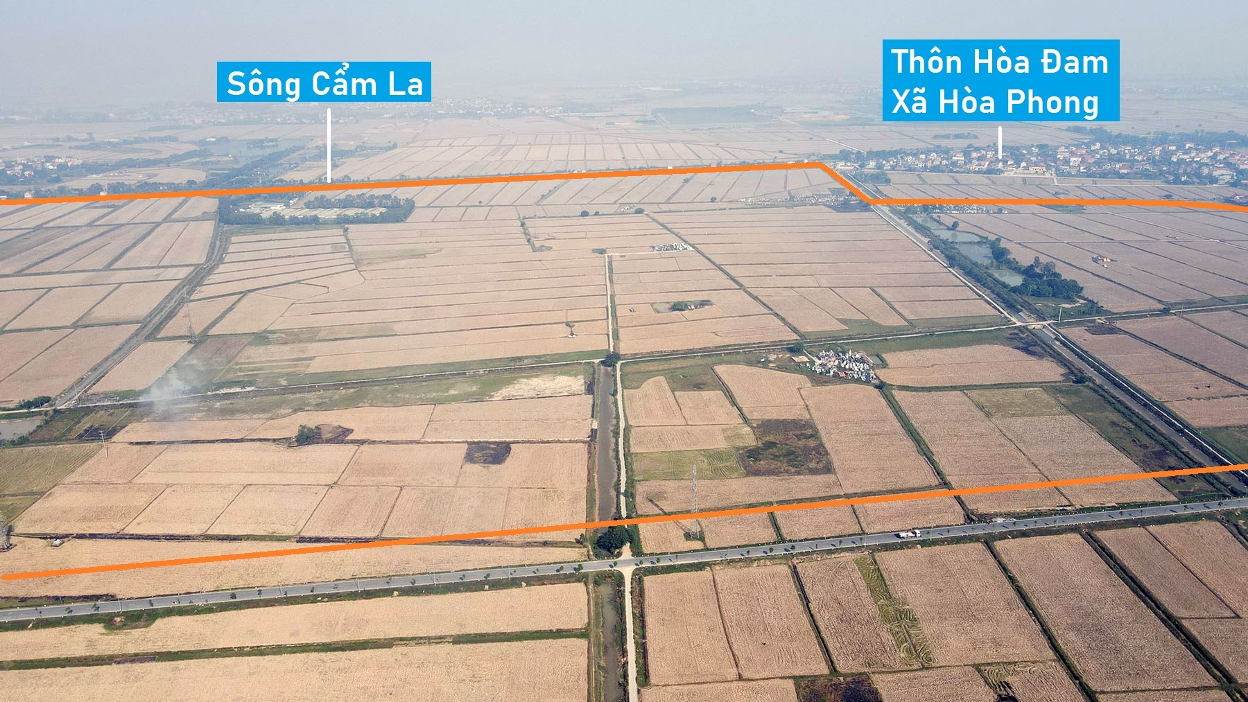 Toàn cảnh vị trí dự kiến quy hoạch KCN Mỹ Hào, Hưng Yên rộng hơn 200 ha.