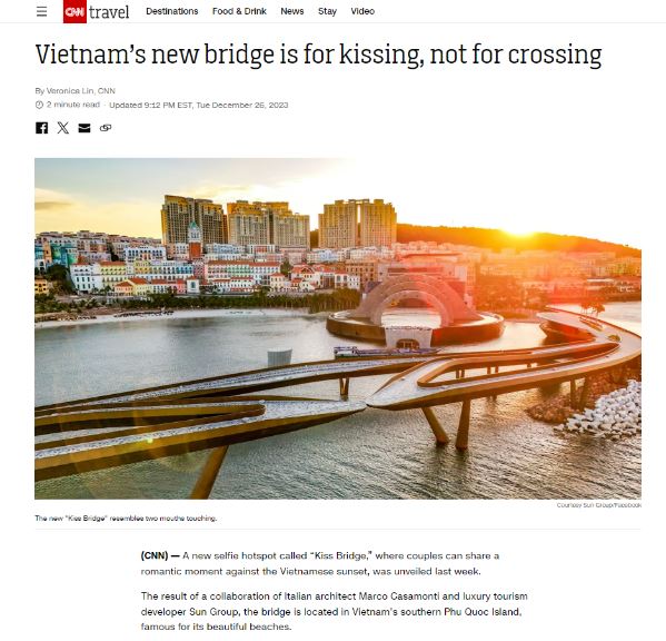 Cầu Hôn - Biểu tượng mới của du lịch Việt Nam gây ấn tượng truyền thông quốc tế