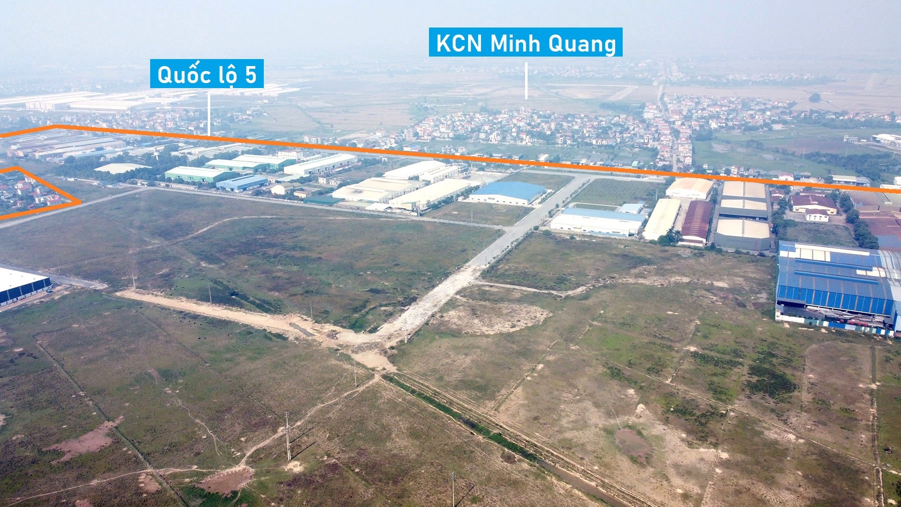 Toàn cảnh KCN Minh Đức gần 200 ha đang xây dựng ở Hưng Yên