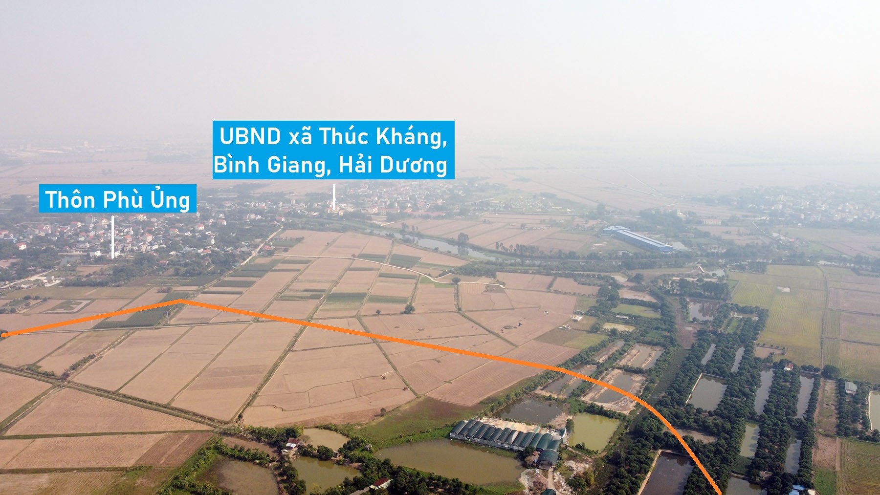 Toàn cảnh CCN Phù Ủng đang xây dựng ở huyện Ân Thi, Hưng Yên