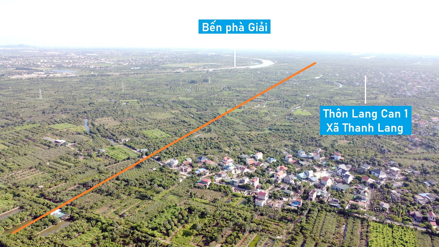 Toàn cảnh vị trí dự kiến quy hoạch cầu vượt sông Rạng nối Kim Thành - Thanh Hà, Hải Dương
