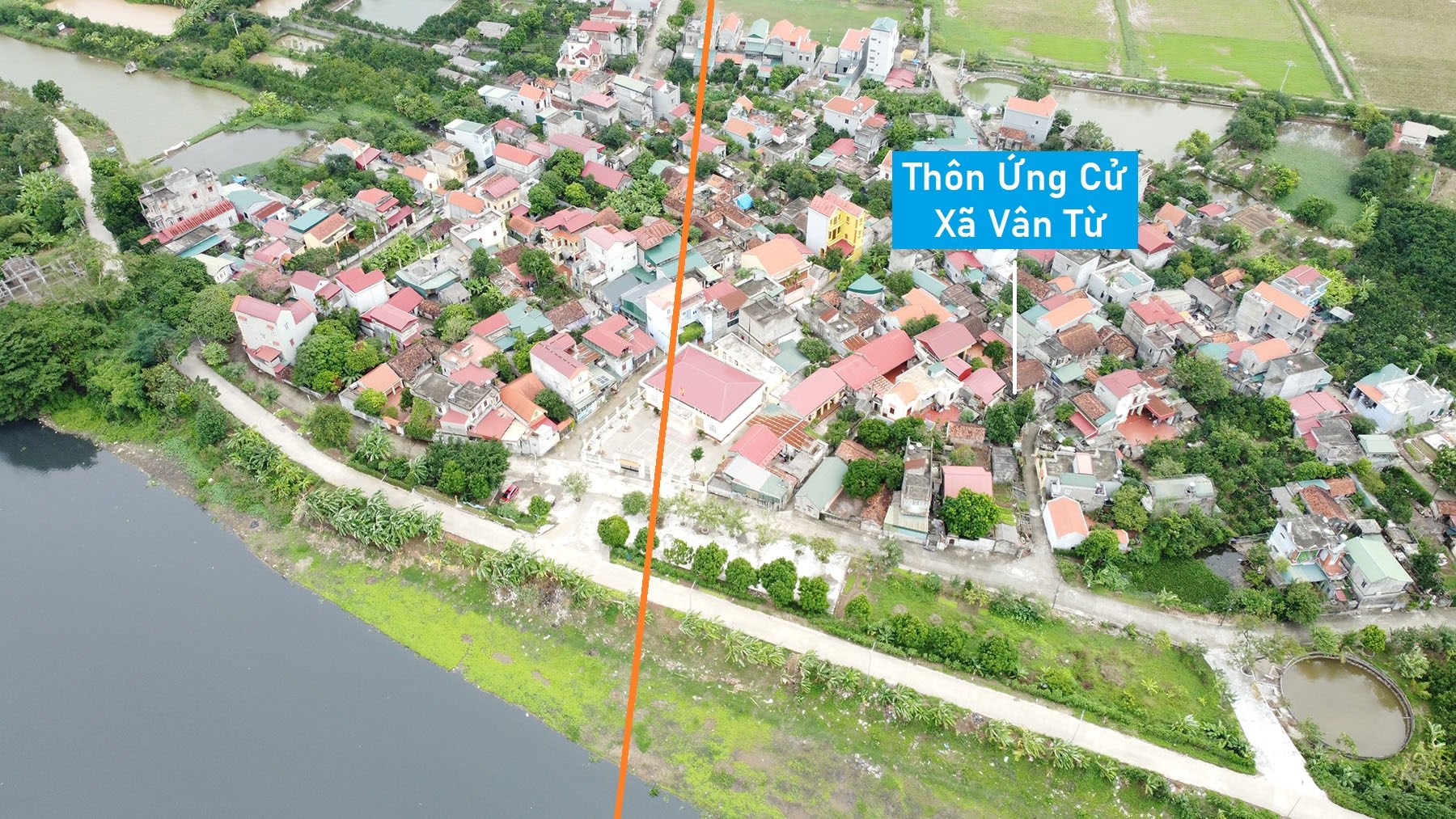 Toàn cảnh vị trí quy hoạch cầu vượt sông Nhuệ qua Phú Xuyên, Hà Nội trên tuyến cao tốc Tây Bắc - QL5