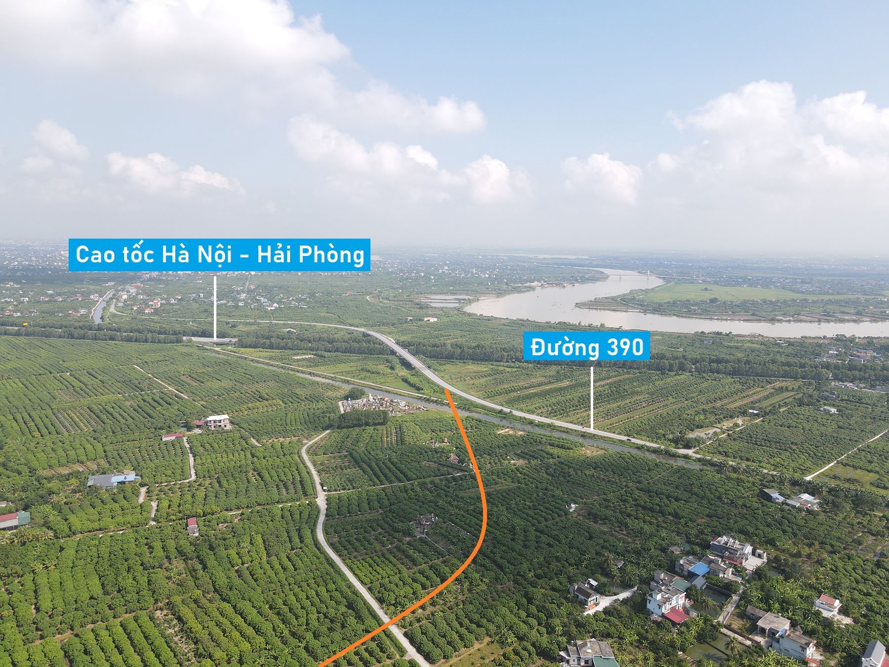 Toàn cảnh vị trí dự kiến quy hoạch xây cầu vượt sông Thái Bình nối huyện Thanh Hà - Tứ Kỳ, Hải Dương