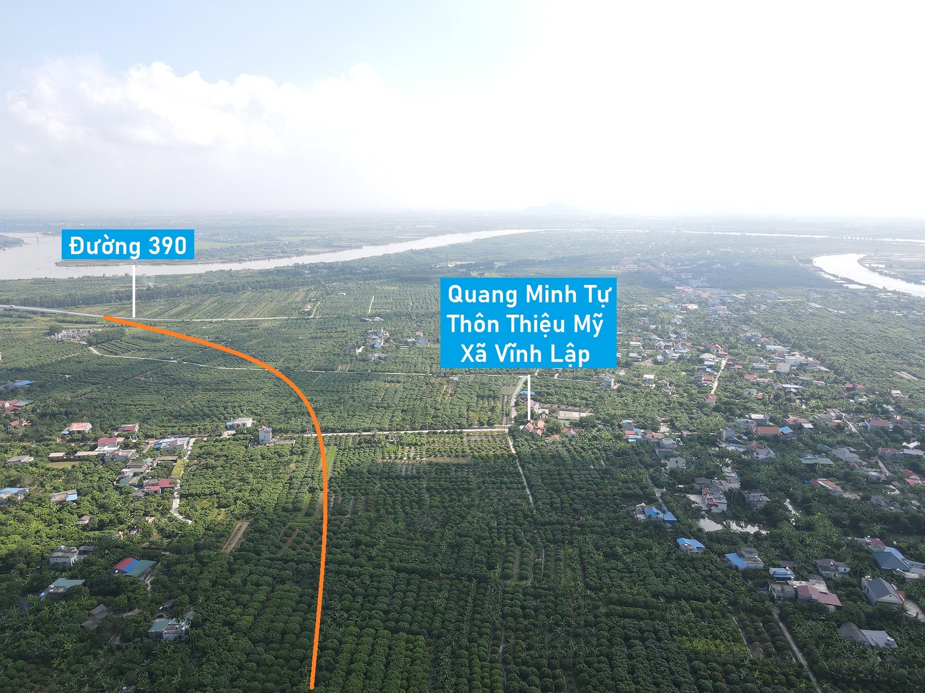 Toàn cảnh vị trí dự kiến quy hoạch xây cầu vượt sông Thái Bình nối huyện Thanh Hà - Tứ Kỳ, Hải Dương