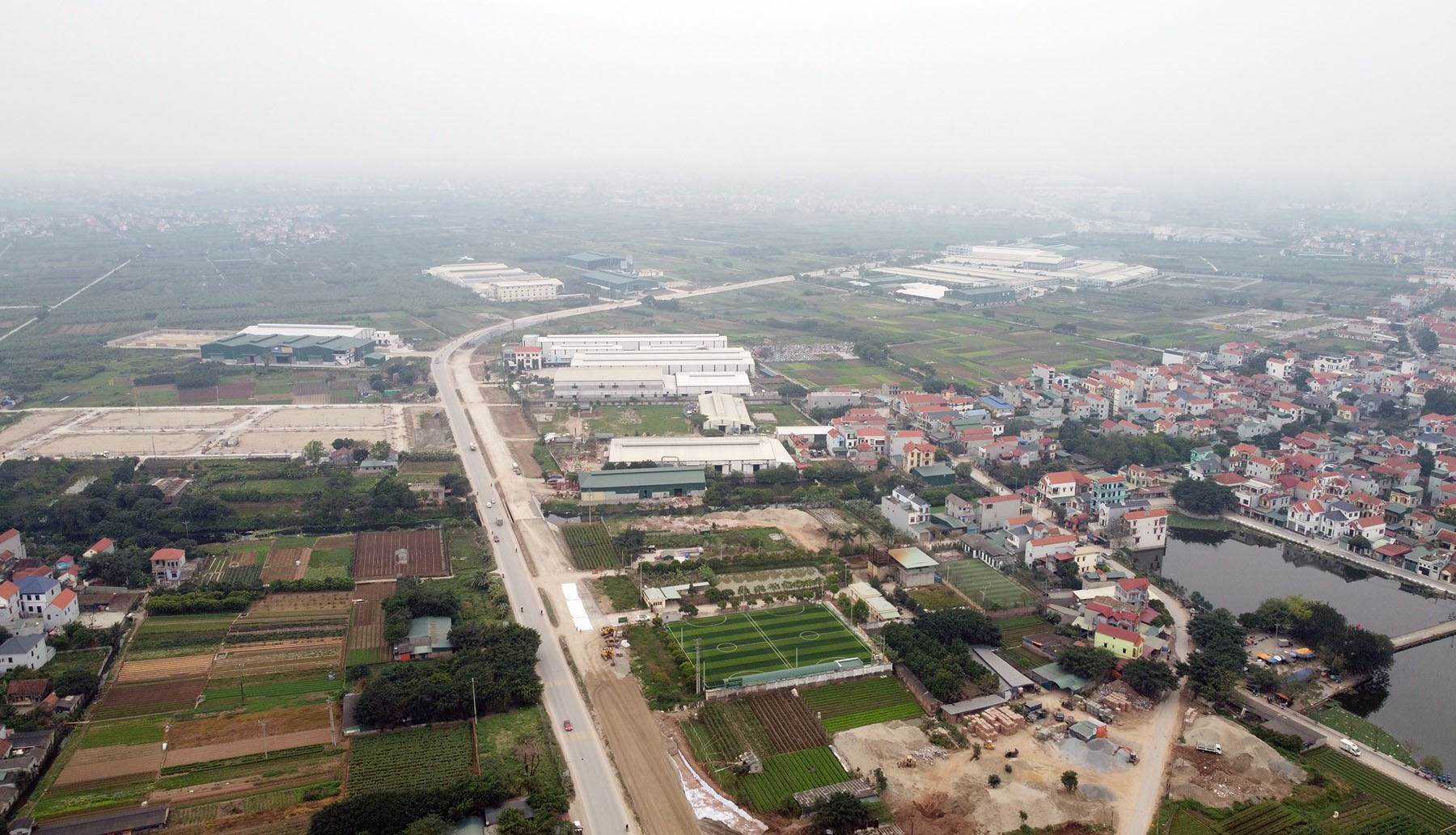 Hình ảnh đường liên tỉnh Hà Nội - Hưng Yên mở rộng giai đoạn 1 sắp hoàn thành