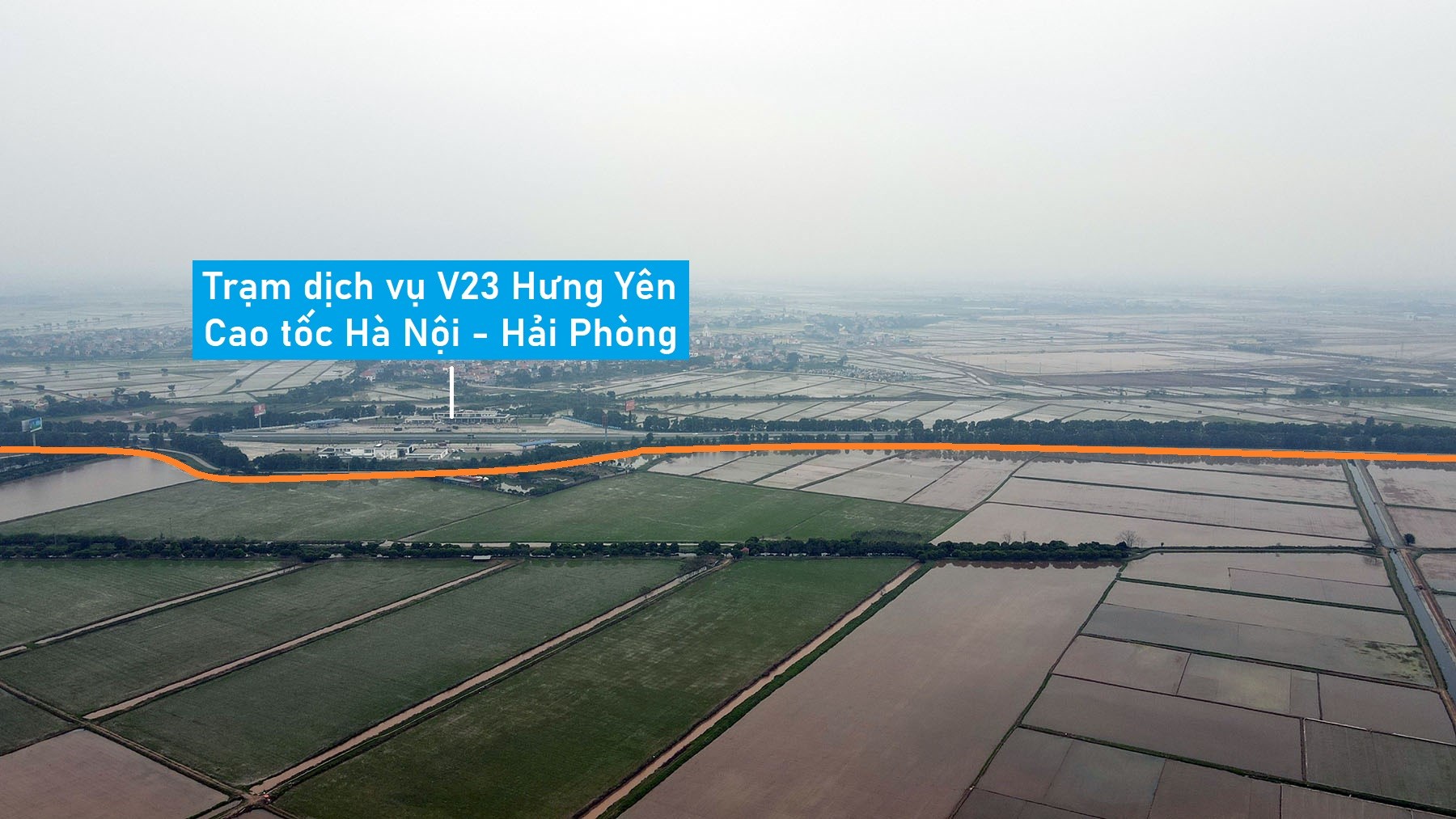 Toàn cảnh vị trí quy hoạch KCN số 1 rộng 264 ha ở Hưng Yên cạnh cao tốc Hà Nội - Hải Phòng