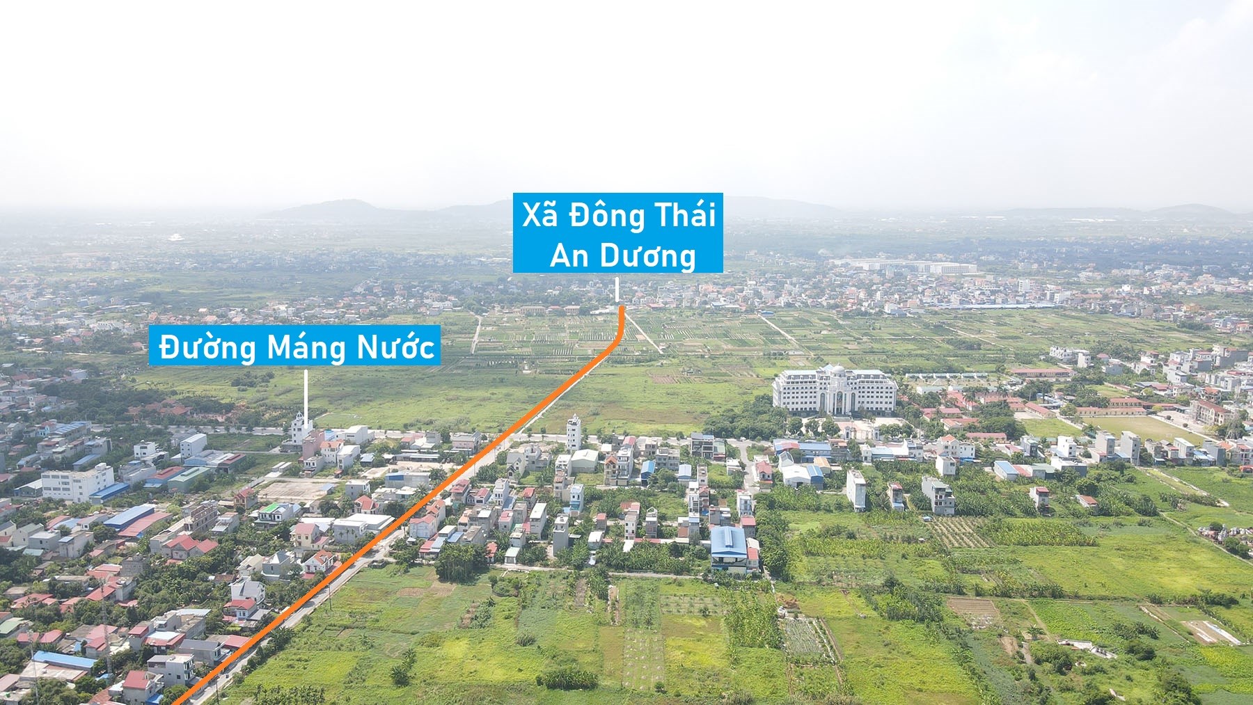 Toàn cảnh vị trí quy hoạch cầu vượt sông Rế nối An Dương - Hồng Bàng, TP Hải Phòng