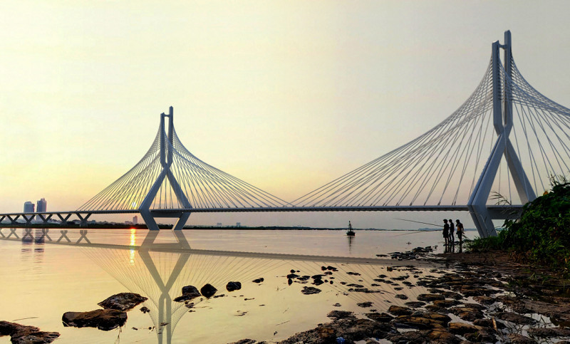 Công trình nằm giữa cầu Nhật Tân và Long Biên, nối quận Tây Hồ với huyện Đông Anh.