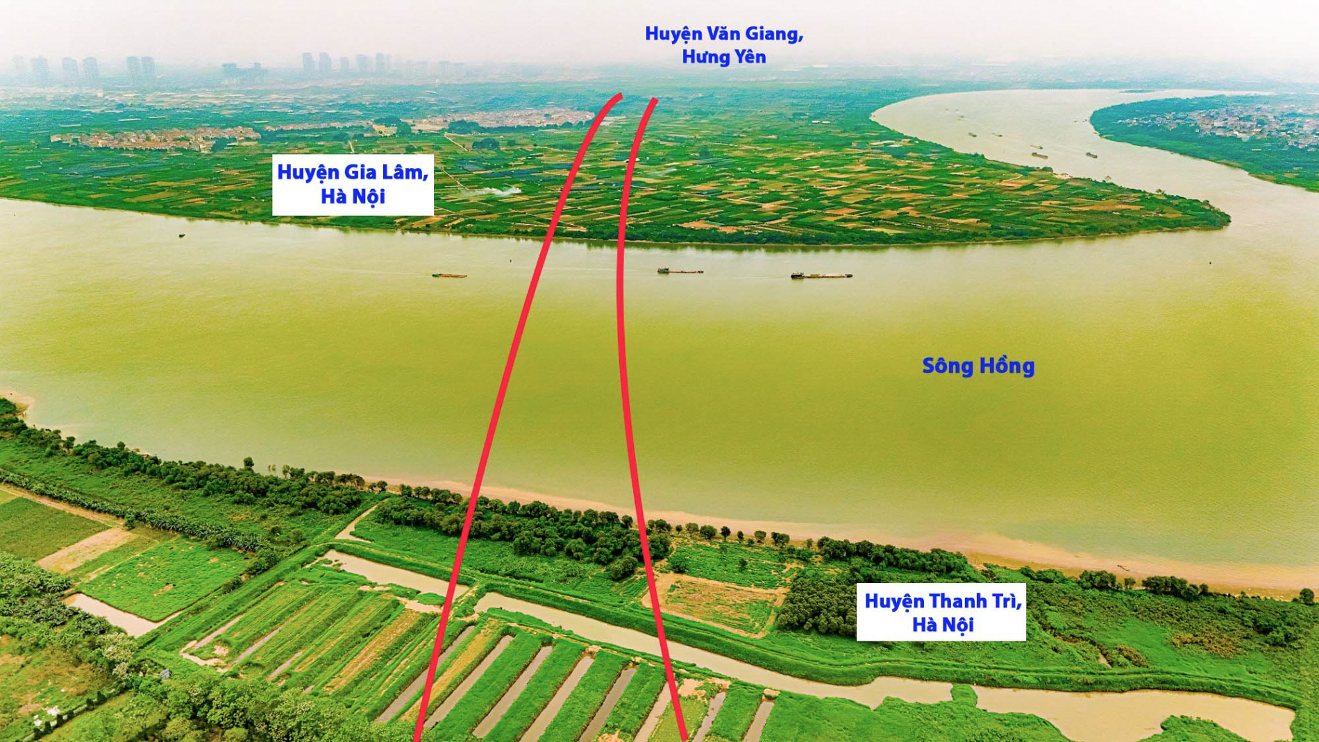 Toàn cảnh khu vực được quy hoạch xây cầu vượt sông Hồng, xung quanh là 3 siêu đô thị trị giá 13 tỷ USD lớn bậc nhất phía Bắc- Ảnh 2.